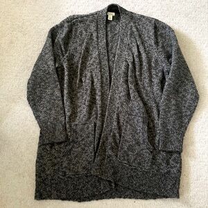 L.L. BEAN gray Cotton Ragg open cardigan, 2X.